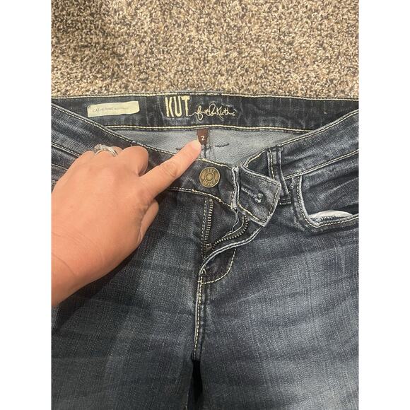 Kut From The cloth Catherine Boyfriend Dark Wash Pocket Womens Jeans Sz 2 - Picture 2 of 3